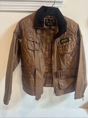 Barbour International - Brown Quilted Leather-Trim Utility Jacket